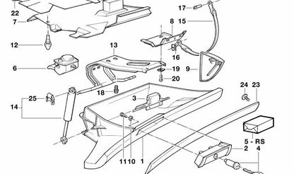 Cubierta del guantera para BMW E34 (OEM 51168102499). Original BMW