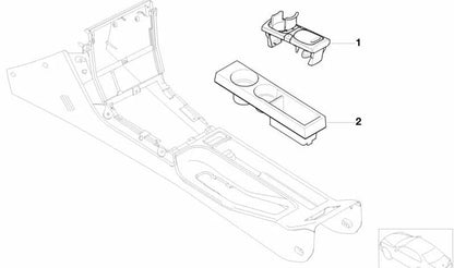 CENTRAL OEM 51168398250 PORTAVAS FOR BMW Z3 (E36) 1.8, 1.9, 2.0 (models between 1995 and 2002). Practical Beverage Support in Central Console. Original BMW.