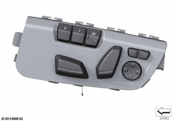 Interruptor de Ajuste de Asiento con Memoria para el Conductor para BMW F20N, F21N, F52, F22, F23, F87, F30, F31, F34, F80, F32, F33, F36, F82, F49N, F39 (OEM 61319382451). Original BMW