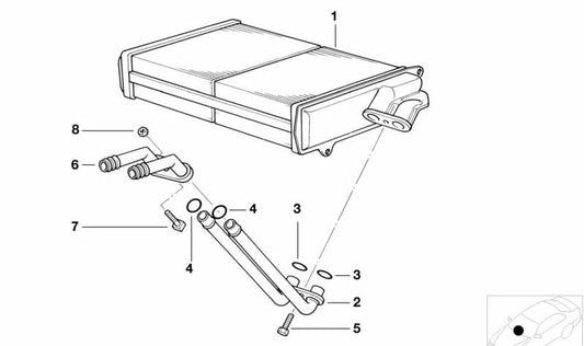 Tubo de calefacción doble de aluminio OEM 64118373787 para BMW E36 316g, 316i (CG11, CG12, CG21, CG22, CS11, CS12, CS21, CS22), 318tds (CJ51). Original BMW.