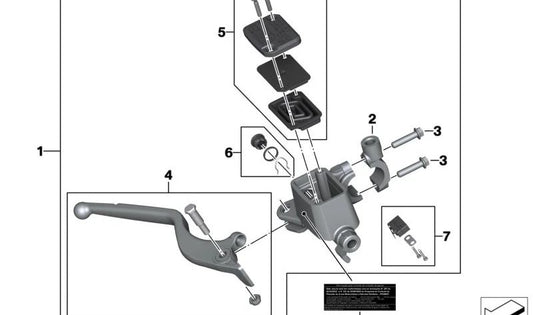 Juego maneta del freno OEM 32729457450 para motos BMW G 310 GS, G 310 R. Original BMW Motorrad.