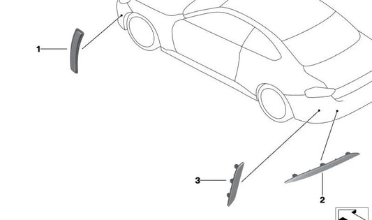 Catadióptrico trasero izquierdo OEM 63148494335 para BMW G42 (218i, 220d, 220i, 230i). Original BMW.