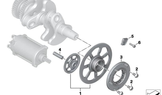 Patín de rueda libre de arranque OEM 11268563948 para motos BMW F 750 GS, F 850 GS, F 900 R, F 900 XR... y más. Original BMW Motorrad.