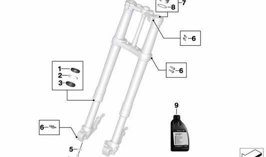 Tapa de horquilla delantera OEM 31427705889 para motos BMW F 800 GS, F 650 GS, G 650 X... y más. Original BMW Motorrad.