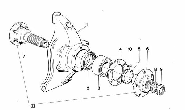 Tapa de cojinete trasero OEM 33412160038 para BMW (Modelos compatibles: Serie 3 E21, E30). Original BMW.