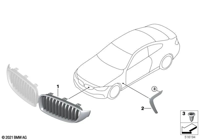Guia aéreo para BMW F32, F33, F36 (OEM 51747381994). BMW original.