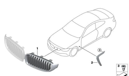 Conducto de aire izquierdo delantero imprimado OEM 51747494355 para BMW Serie 4 (F32, F33, F36). Original BMW.
