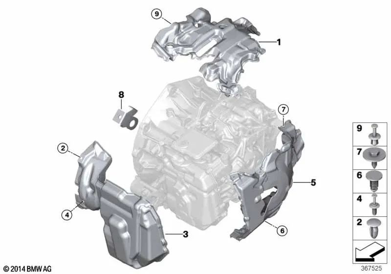 Obere akustische Isolierung für BMW I12, I12N, I15 (OEM 241486061). Original BMW