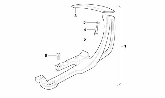 Soporte izquierdo para maleta OEM 46542316005 para BMW Motorrad R 1100 RS y R 1150 RS. Original BMW Motorrad.
