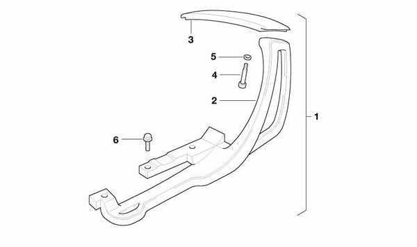 Soporte izquierdo para maleta OEM 46542316005 para BMW Motorrad R 1100 RS y R 1150 RS. Original BMW Motorrad.