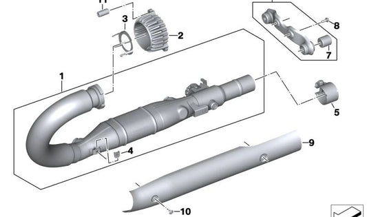 Paramento izquierdo cromado OEM 18519444777 para motos BMW R 18, R 18 Classic, R 18 B, R 18 Transcontinental. Original BMW Motorrad.
