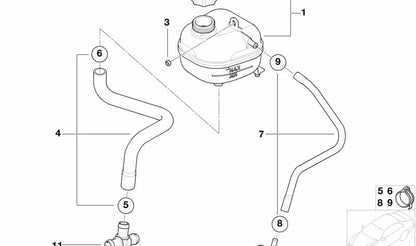 Abrazadera para manguera para BMW Serie 3 E90, E91, E92, E93, G20, G21, Serie 4 G22, G23, G26, Serie 5 E60, E61, F07, F10, F11, G30, G31, G60, Serie 6 E63, E64, F06, F12, F13, G32, Serie 7 F01, F02, F04, G11, G12, G70, Serie 8 G14, G15, G16, X3 F25, G01,