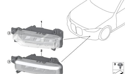 Piloto antiniebla LED derecho OEM 63177495866 para BMW G22, G23 (serie 4 Coupé y Cabrio). Original BMW.