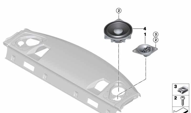 Altavoz central estéreo OEM 65139288770 para BMW F20, F21, F22, F87, MINI R60, R61. Recambio original BMW y MINI. Ideal para reemplazar el altavoz central en modelos compatibles.