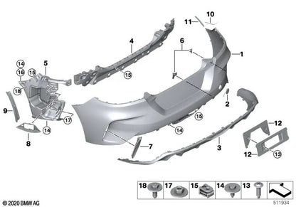 Heckregistrierung Support für BMW G06, G29 Mini F54 -Serie, R55 (OEM 51187160607). Original BMW