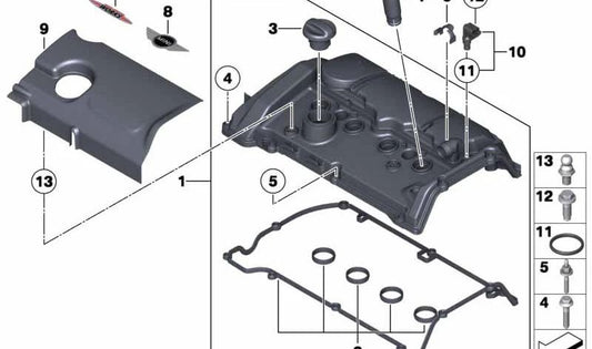 Anillo O OEM 13627567572 para MINI R56, R55, R57, R60, R61 y más. Compatible también con BMW F20, F21, F30, F31. Original BMW y MINI.