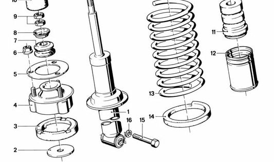 Rear shock absorber for BMW 6 Series E24 (OEM 33522225150). Original BMW