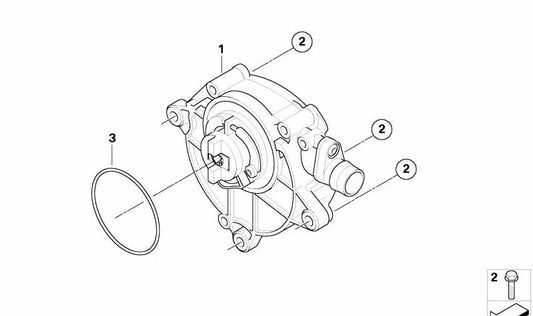 Bomba de vacío OEM 11667547024 para BMW E81, E82, E87, E88, E90, E91, E92, E93, E60, E61. Original BMW.