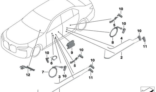 Luz ambiental puerta izquierda OEM 63315A5A299 para BMW Serie 7 G70 {735i, 740d, 740d xDrive, 740i}. Original BMW.