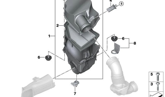 Intake Noise Damper for BMW 5 Series G60, G61 (OEM 13715A1BC32). Original BMW
