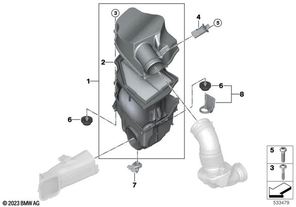 Sensor de temperatura del aire para BMW G42, U06, G20, G21, G28, G22, G23, G26, G30, G31, G32, G70, G14, G15, G16, U11, U12, G01, G08, G02, G02N, G05, G06, G07, G09, G29 (OEM 13628485041). Original BMW.
