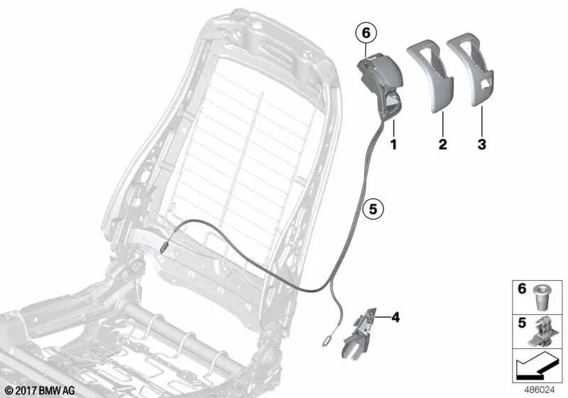 Right door release trim for BMW F87N, F82, F82N (OEM 52108058468). Original BMW