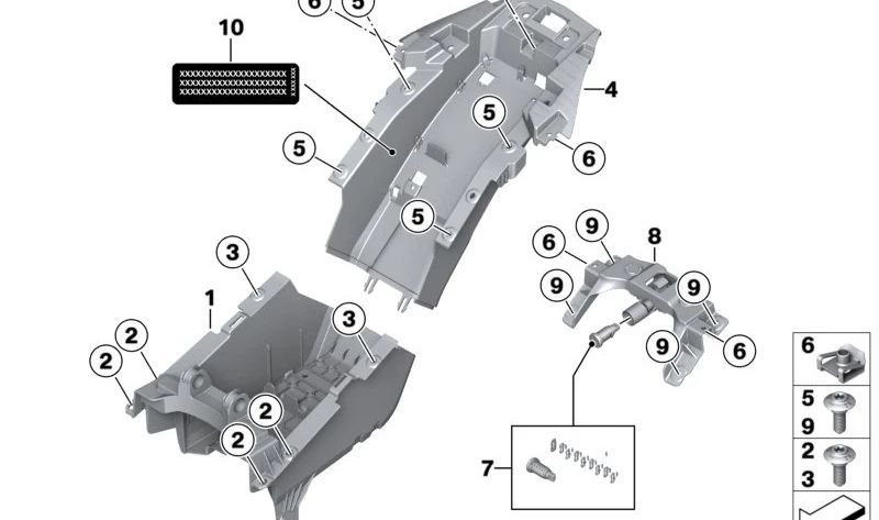 Suporte traseiro traseiro OEM 46628569767 para BMW Motorrad S 1000 R, S 1000 RR, M 1000 R, M 1000 RR. Originais BMW Motorrad.