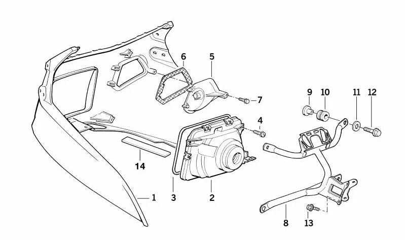 Revestimiento superior imprimado OEM 46632308029 para motos BMW K1100 RS, K100 RT, K75 RT... y más. Original BMW Motorrad.