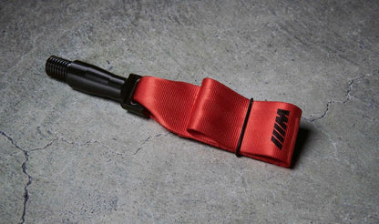 Correa de remolque delantera M Performance roja OEM 72155A709F6 para BMW 1' F40, 2' G42, 3' G20, X3 G45... y más. Original BMW.
