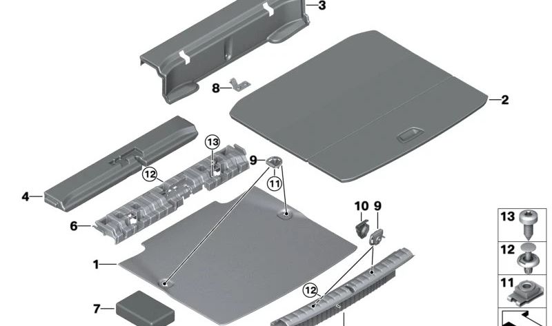 Supporto bask per la base per BMW F44 (OEM 51477475719). BMW originale