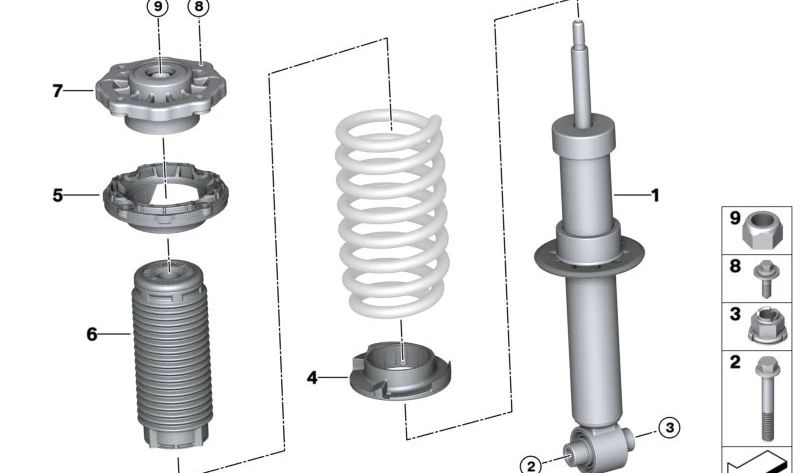 Additional spring for BMW 5 Series G61, i I20 (OEM 33505A199E0). Original BMW
