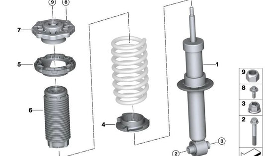 Cojinete soporte trasero OEM 33506866266 para BMW iX I20 xDrive {4011,4012,4013,5021,5022,5023}. Compatible con modelos desde 07/2021 hasta 02/2025. Pieza original BMW.