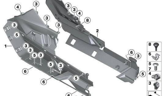 Stubration Right OEM 46639445283 para BMW Motorrad C Evolution, C 650 GT ... e muito mais. BMW Motorrad original.