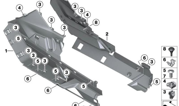 Revestimiento estribo derecho OEM 46639445283 para BMW Motorrad C Evolution, C 650 GT... y más. Original BMW Motorrad.