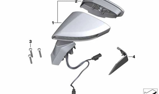 Espelho retrovisor direito OEM 51168396598 para BMW Motorrad C 650 GT (K19) 2015-2020. Originais BMW Motorrad.