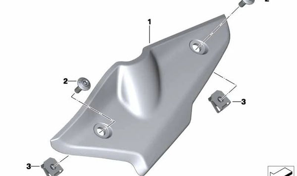 Tapa izquierda del cuerpo de mariposa OEM 46638558370 para BMW Motorrad R nineT, Pure, Scrambler, Racer y Urban G/S (RK21, RK22, RK23, RK32, RK33). Original BMW Motorrad.