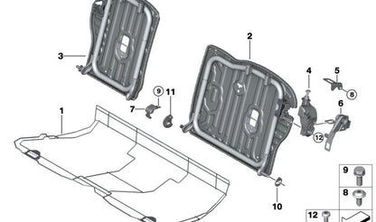 Unidad ajuste respaldo trasero izquierdo OEM 52207317711 para MINI F55, F56 (todas las variantes). Recambio original MINI.