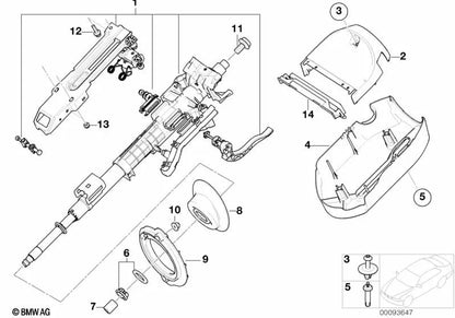 Cubierta de Columna de Dirección para BMW Serie 3 E46 (OEM 51458209010). Original BMW
