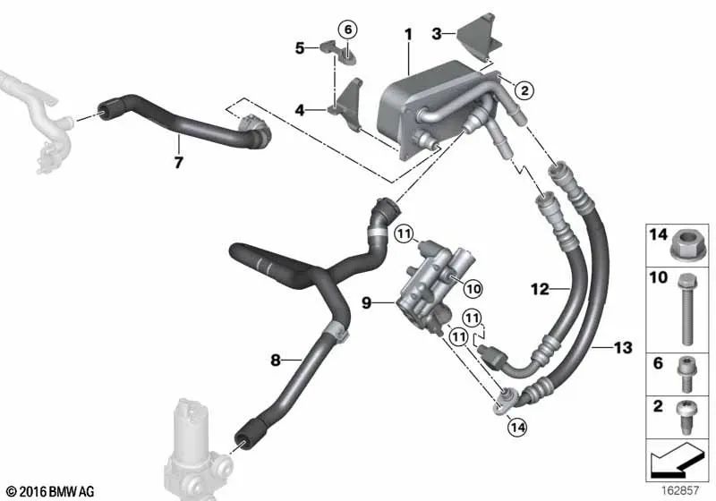 Linsenkopfschraube für BMW 3 E90 -Serie, E92, E93 Serie 5 E60, E61 Serie 6 E63, E64 (OEM 07147121723). Original BMW