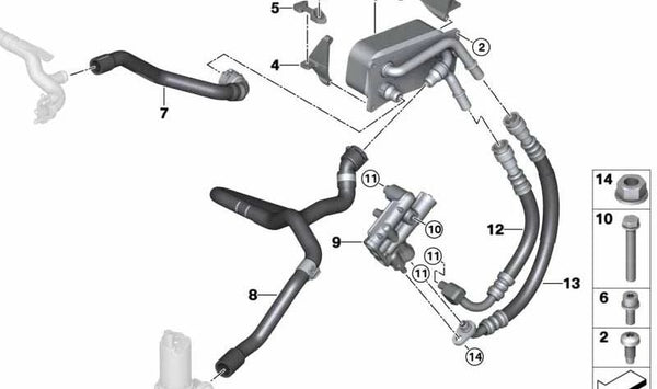Adaptador OEM 17222283813 para BMW E90, E92, E93. Original BMW.