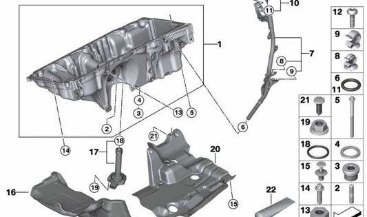 Varilla medidora de aceite OEM 11438515921 para BMW X5 F15 y X6 F16 (xDrive25d, 30d, 35d, 40d) con motor N57. Original BMW.