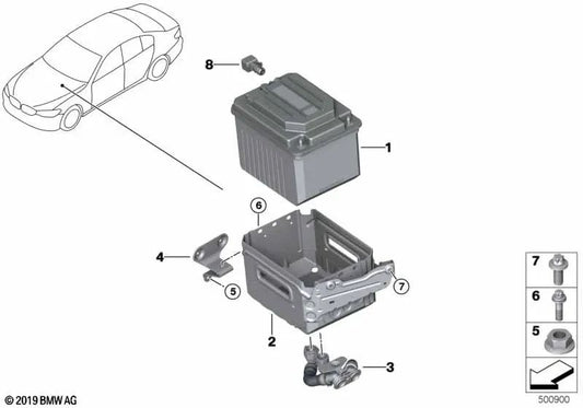 48V Battery Holder for BMW G30, G31, G32N, G11N, G12N, G14, G15, G16 (OEM 61218780792). Original BMW.