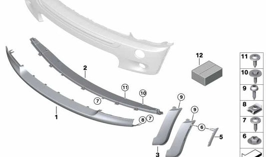 Espoiler izquierdo negro OEM 51111479090 para MINI R53 Cooper S (2001-2006). Original MINI.