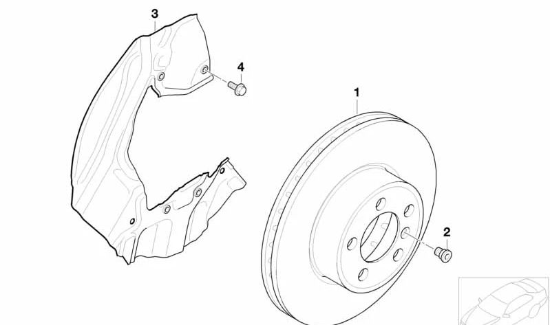 Disco de freno ventilado OEM 34116864057 para BMW E65, E66. Original BMW