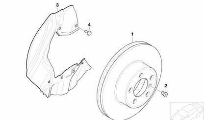 Disco de freno ventilado OEM 34116864057 para BMW E65, E66. Original BMW