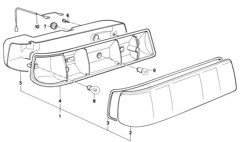 Tulipa trasera derecha con luz antiniebla OEM 63211374536 para BMW E21. Compatible con todos los modelos E21 del 3er con motores M10. Pieza original BMW.