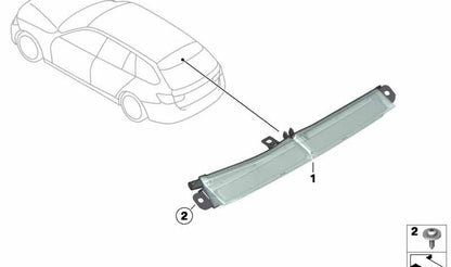 Tercera luz de freno OEM 63257260545 para BMW Serie 3 F31 (316d) modelos compatibles. Original BMW.