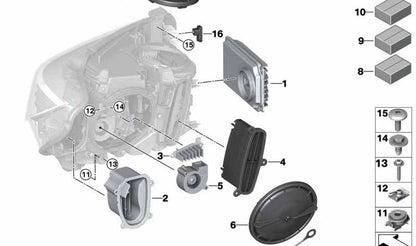 Módulo driver LED para faro OEM 63117440881 para BMW F80, F32, F33, F36, F82, F83. Original BMW.