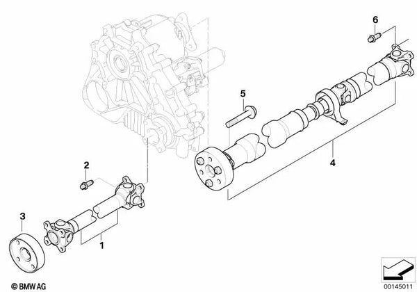 Eje cardán trasero para BMW X3 E83N (OEM 26107577059). Original BMW.