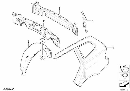 Heckverkleidung pour BMW X3 E83, E83N (OEM 41343405004). BMW d'origine
